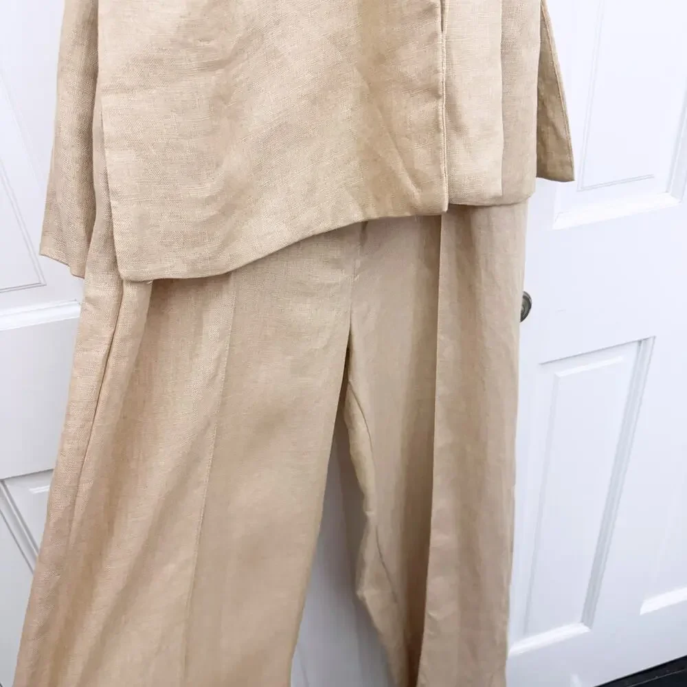 Zara Linen Halter Jumpsuit (Size Medium)